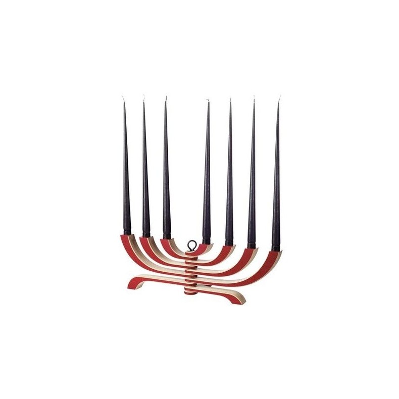 Red Nordic Light Candlestick 7 Branches Deco Design Finnova Red Nordic Light Candlestick 7 Branches