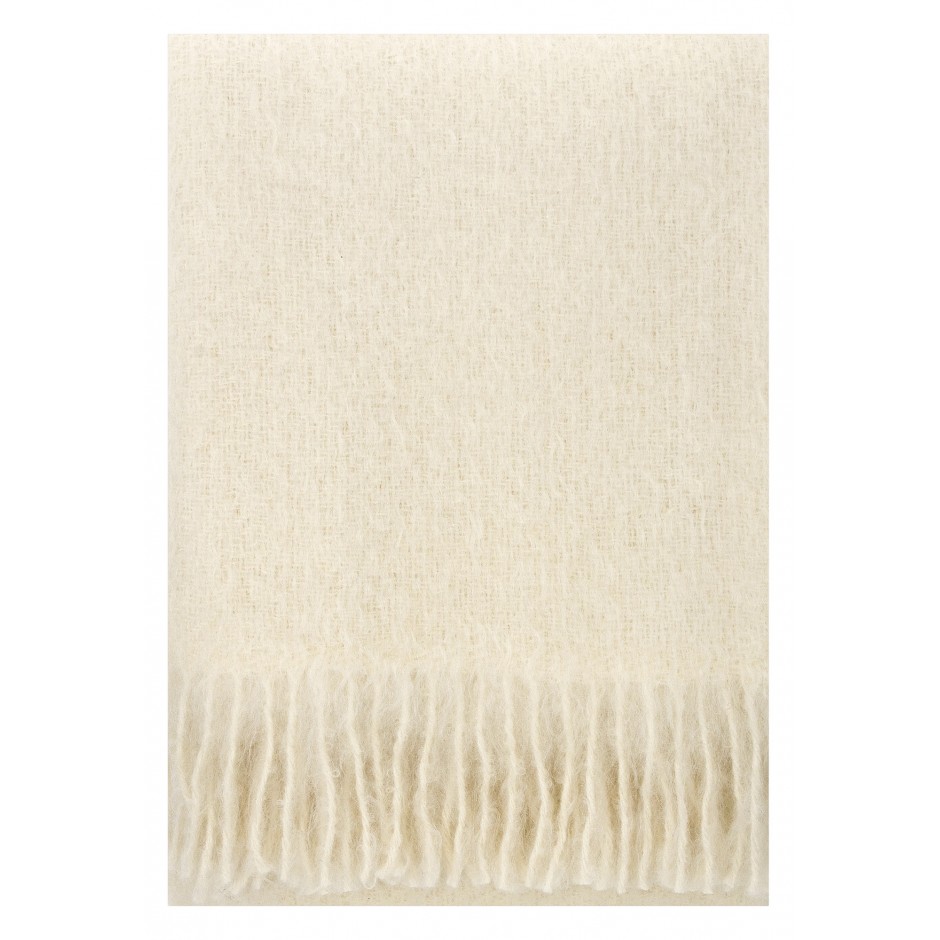 Plaid mohair blanc