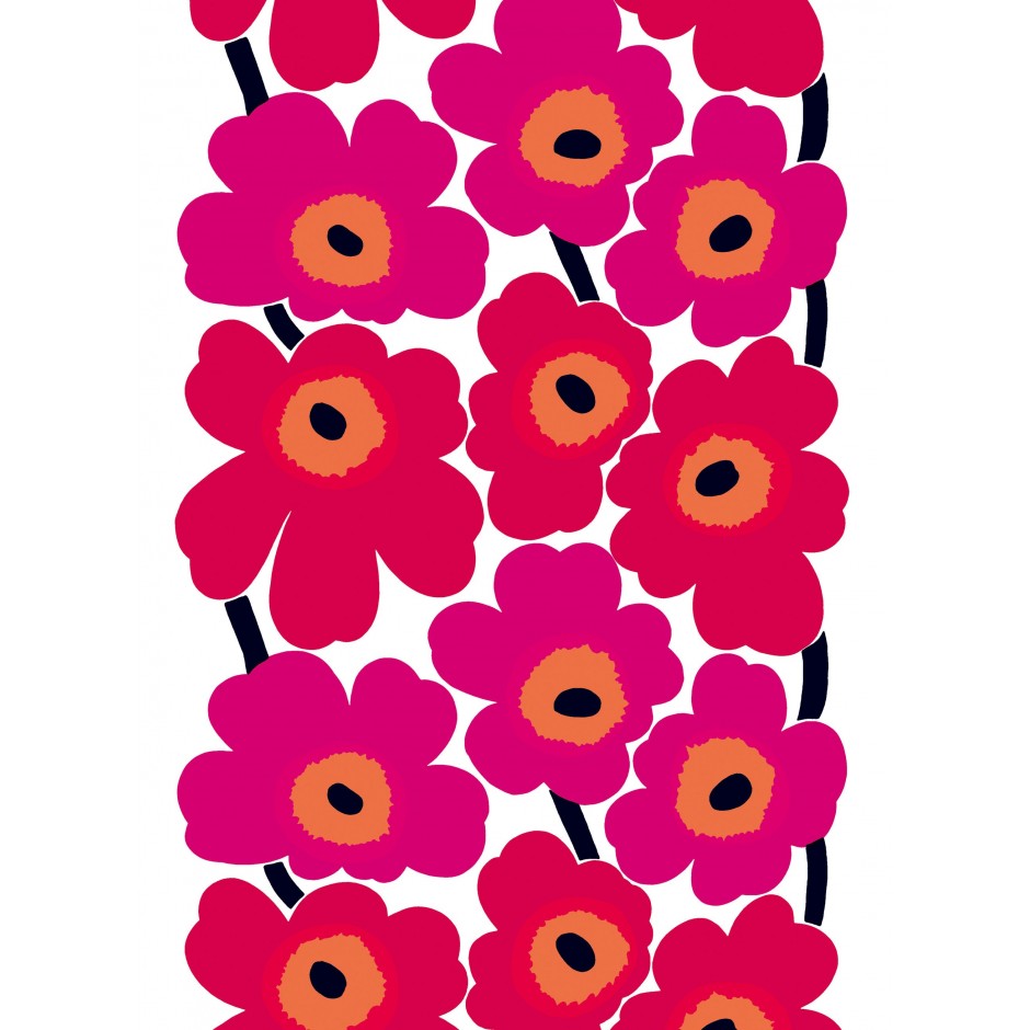 Marimekko Unikko fabric, red on white Marimekko Unikko fabric, red on white