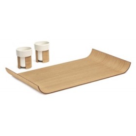 Plateau CJFORM, 50 x 30 x 4.5 cm en chêne stratifié