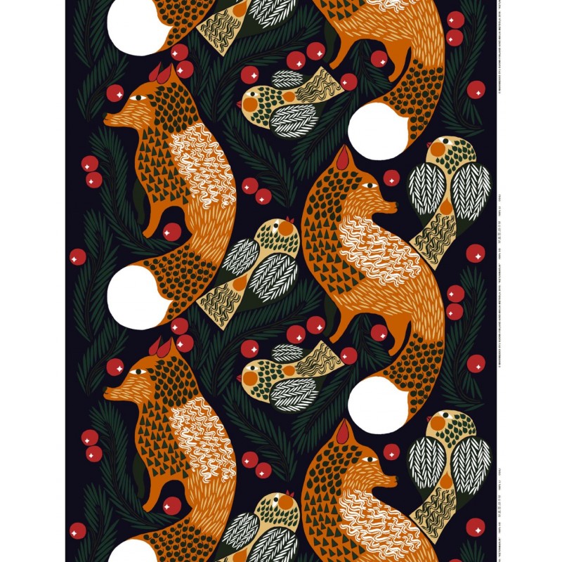 Ketunmarja cotton fabric Marimekko at Finnova shop Paris Ketunmarja cotton fabric Marimekko at Finnova shop Paris