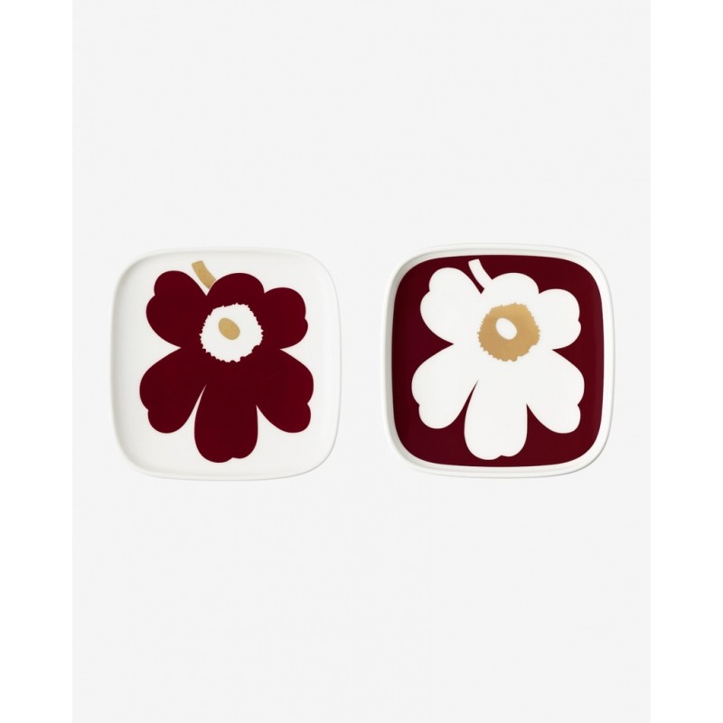 Assiette Oiva/Juhla Unikko, 2 pièces, serie limitée, Marimekko Assiette Oiva/Juhla Unikko, 2 pièces, serie limitée, Marimekko