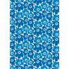 Tissu Marimekko Pieni Unikko blanc et bleu en coton disponible en ligne www.finnovashop.com et dans le magasin Finnova, Paris 5