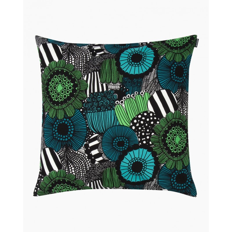 Pieni Siirtolapuutarha housse de coussin, blanc, vert, noir, Marimekko