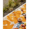 tissu Marimekko, coton, coloris orange, imprimé en Finlande, tissu d'éditeur, tissu au mètre,