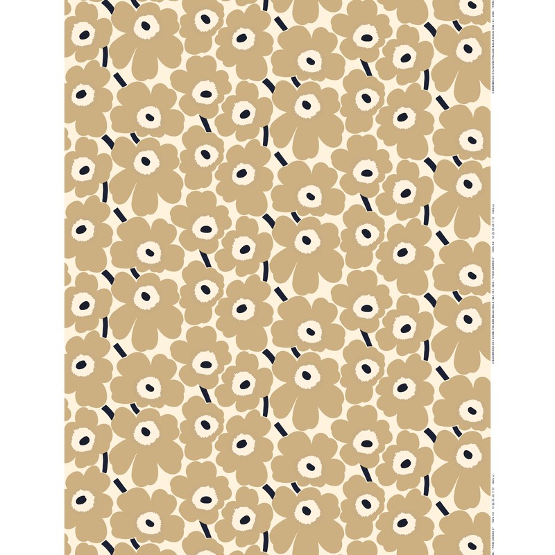 Coton enduit Pieni Unikko beige, Marimekko