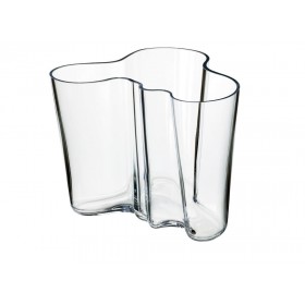 Vase Alvar Aalto Savoy en 160 mm, clair. Fabriqué par la verrerie d'Iittala en Finlande. Forme originale d'Aalto.