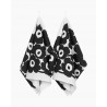 Torchon Marimekko motif Unikko vendu par deux pièces, torchon Marimekko, torchon Unikko noir Marimekko,