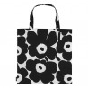 Sac Marimekko en coton Pieni Unikko noir et blanc, sac en coton, tote bag Mariemkko