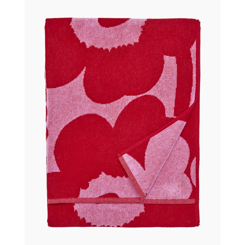 serviette de bain en éponge doux et absorbant avec le motif Unikko de la maison finlandaise de design MARIMEKKO