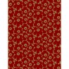 Tissu Marimekko Pieni Unikko rouge sur un fond brun en coton