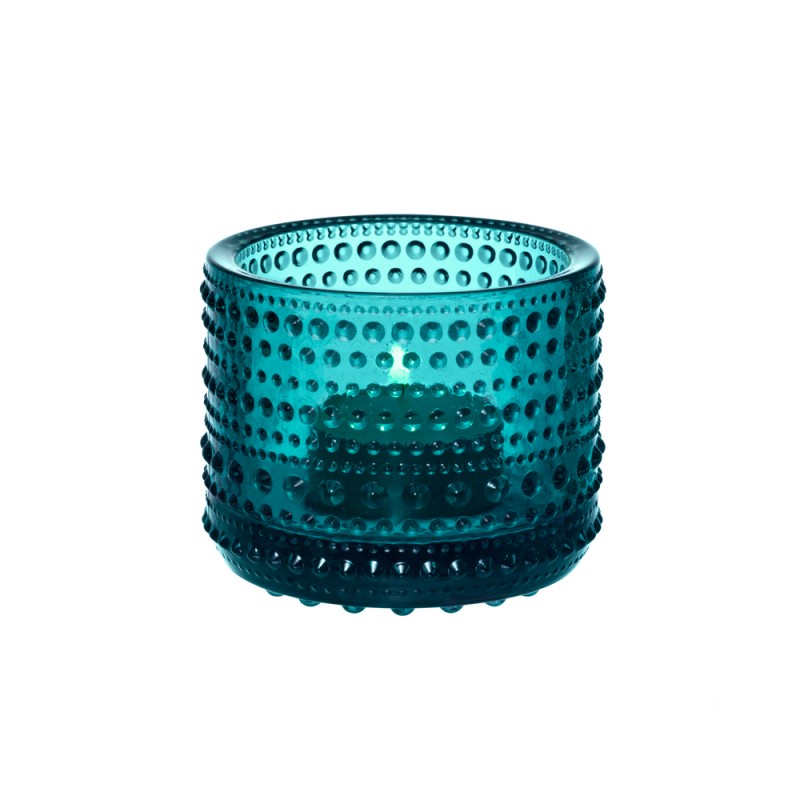 Tealight candleholder Kastehelmi, sea blue, Iittala Finland