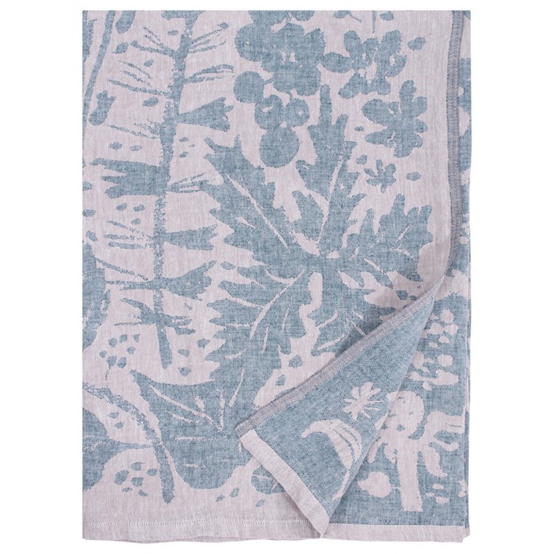 Plaid - nappe en lin lavé tissé jacquard en Finlande en coloris de bleu et rose pâle. Une belle pièce. Plaid - nappe en lin lavé tissé jacquard en Finlande en coloris de bleu et rose pâle. Une belle pièce.
