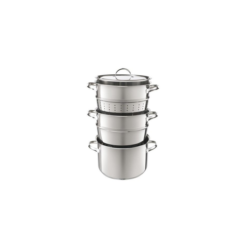 Marie, multi set de cuisson: casserole, cuisson vapeur et bain-marie de 3 litres Marie, multi set de cuisson: casserole, cuisson vapeur et bain-marie de 3 litres