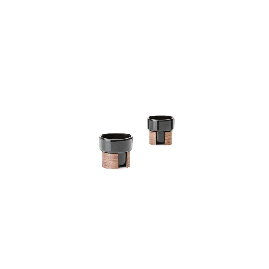 WARM - tasses Expresso empilables noires 8 cl x 2 WARM - tasses Expresso empilables noires 8 cl x 2