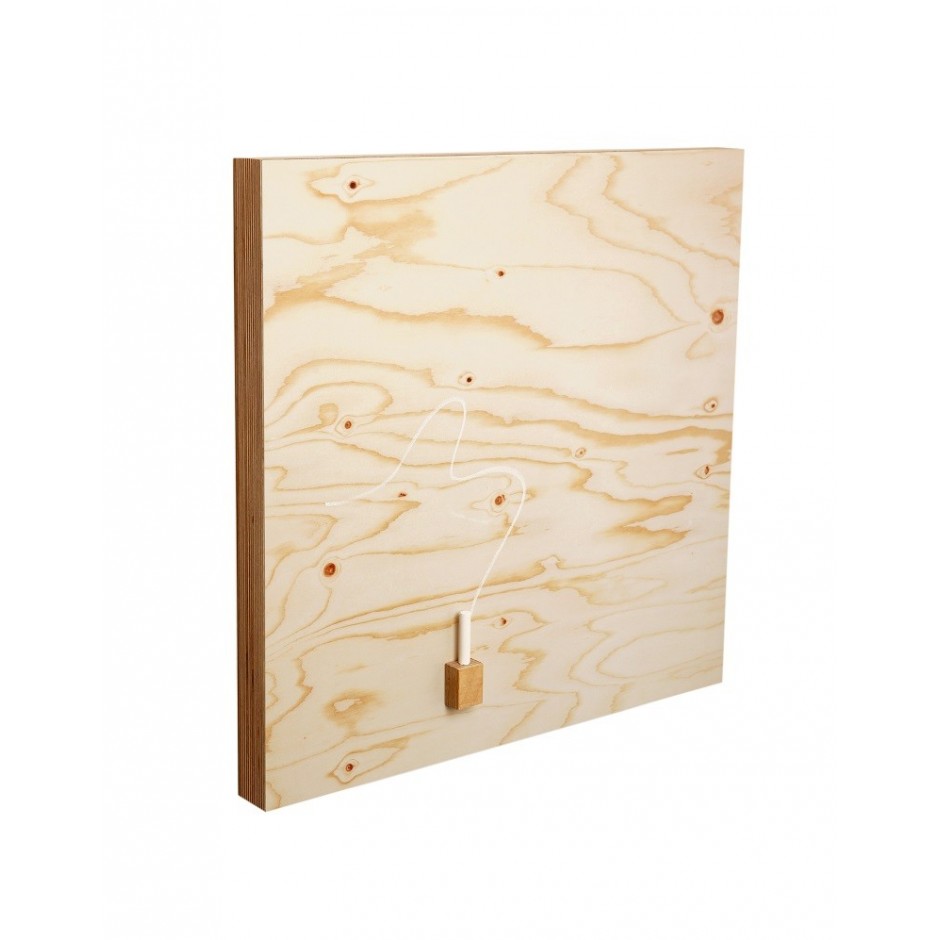 Tableau ardoise magnétique carré, imprimé contre plaque du bois 500 x 500 x 40 mm