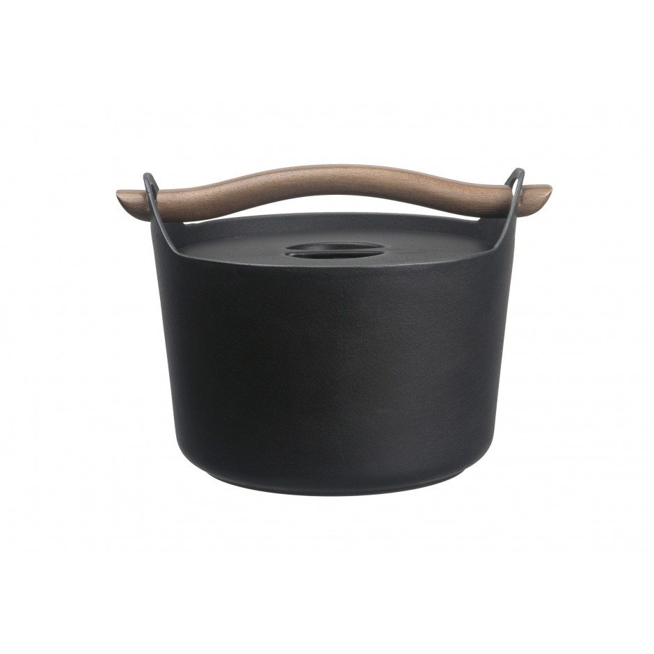 COCOTTE TIMO SARPANEVA en fonte émaillée 3L, poignée détachable en bois,  IITTALA