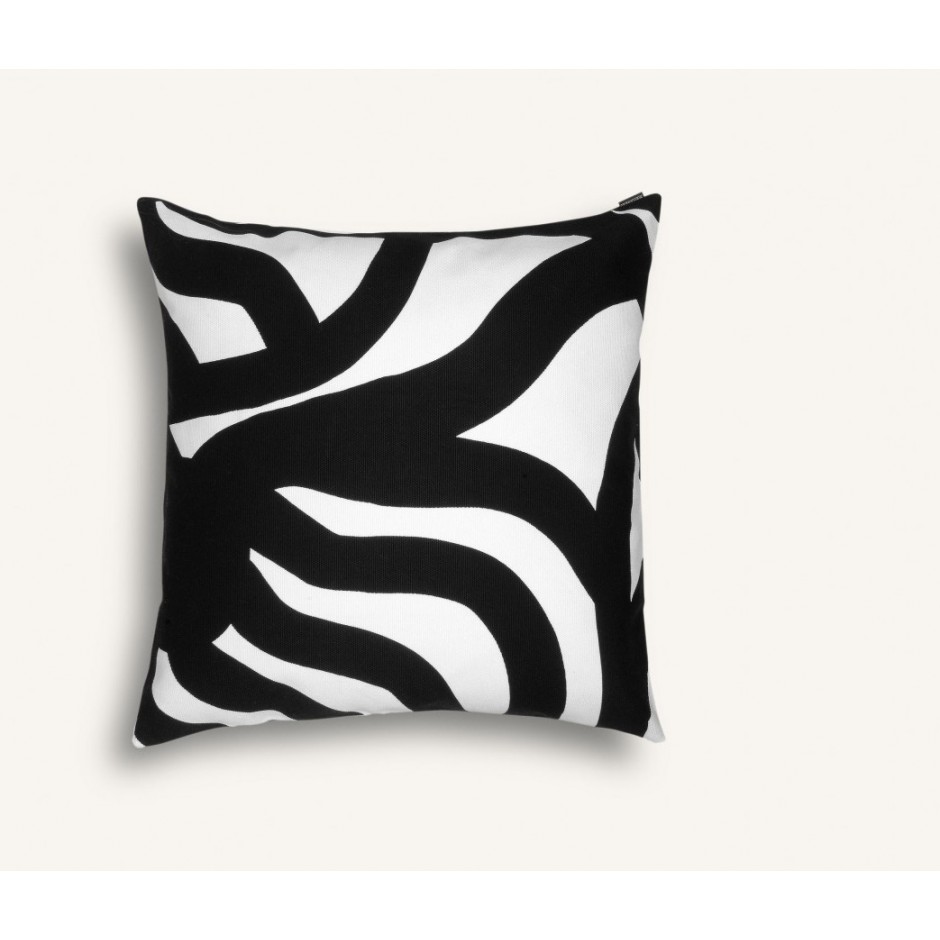 Siirtolapuutarha housse de coussin 50 x 50 cm, blanc, turquoise, vert, noir Siirtolapuutarha housse de coussin 50 x 50 cm, blanc, turquoise, vert, noir